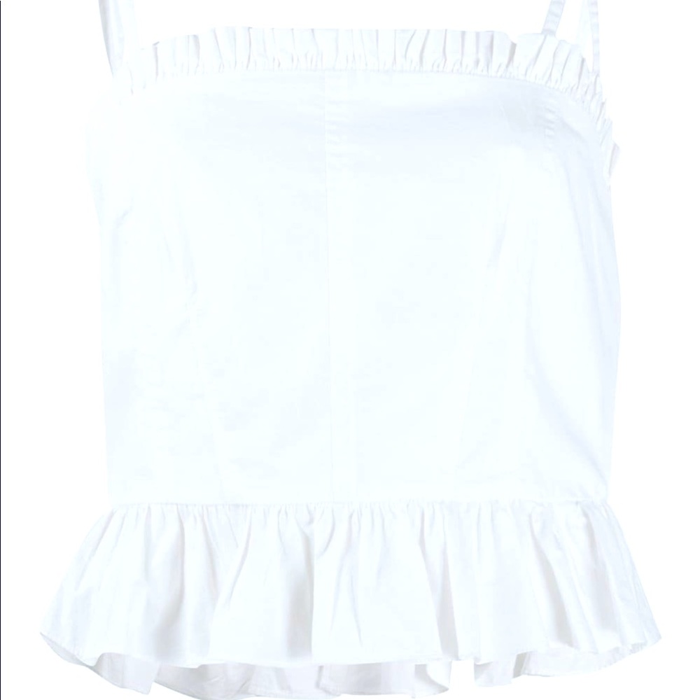 ULLA JOHNSON
White Ruffle-Trim Sleeveless Top